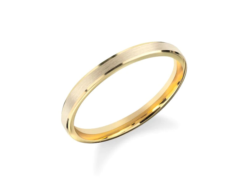 Aliança de casamento noivado ouro 18k 2 Gramas 2 mm Flow