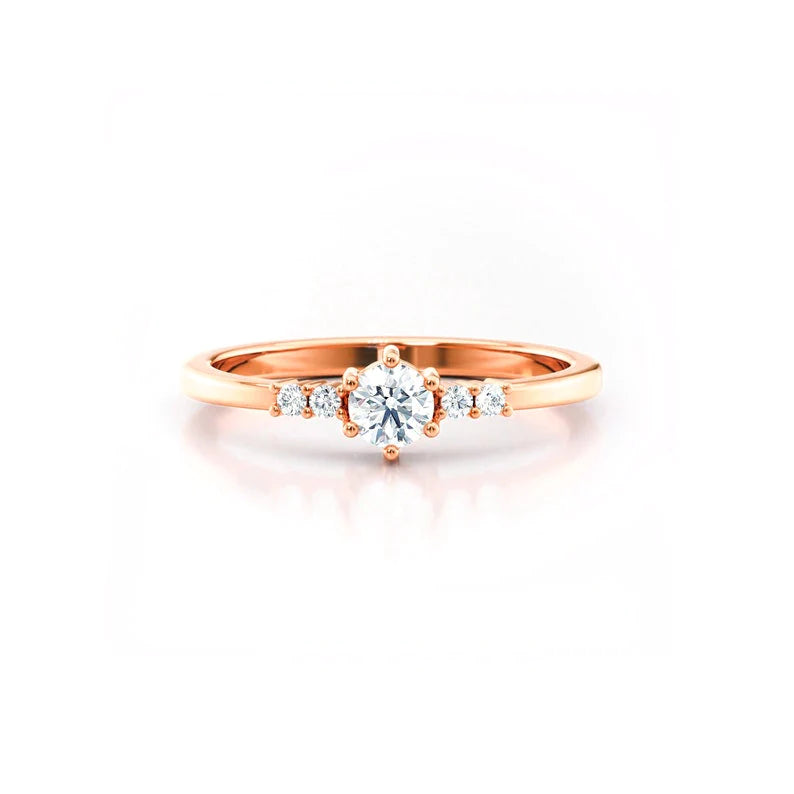 Anel de Noivado Solitario De Diamante Ouro 18k