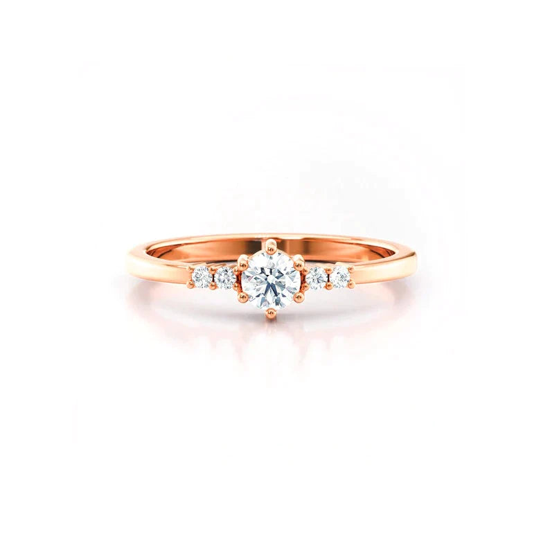 Anel de Noivado Solitario De Diamante Ouro 18k
