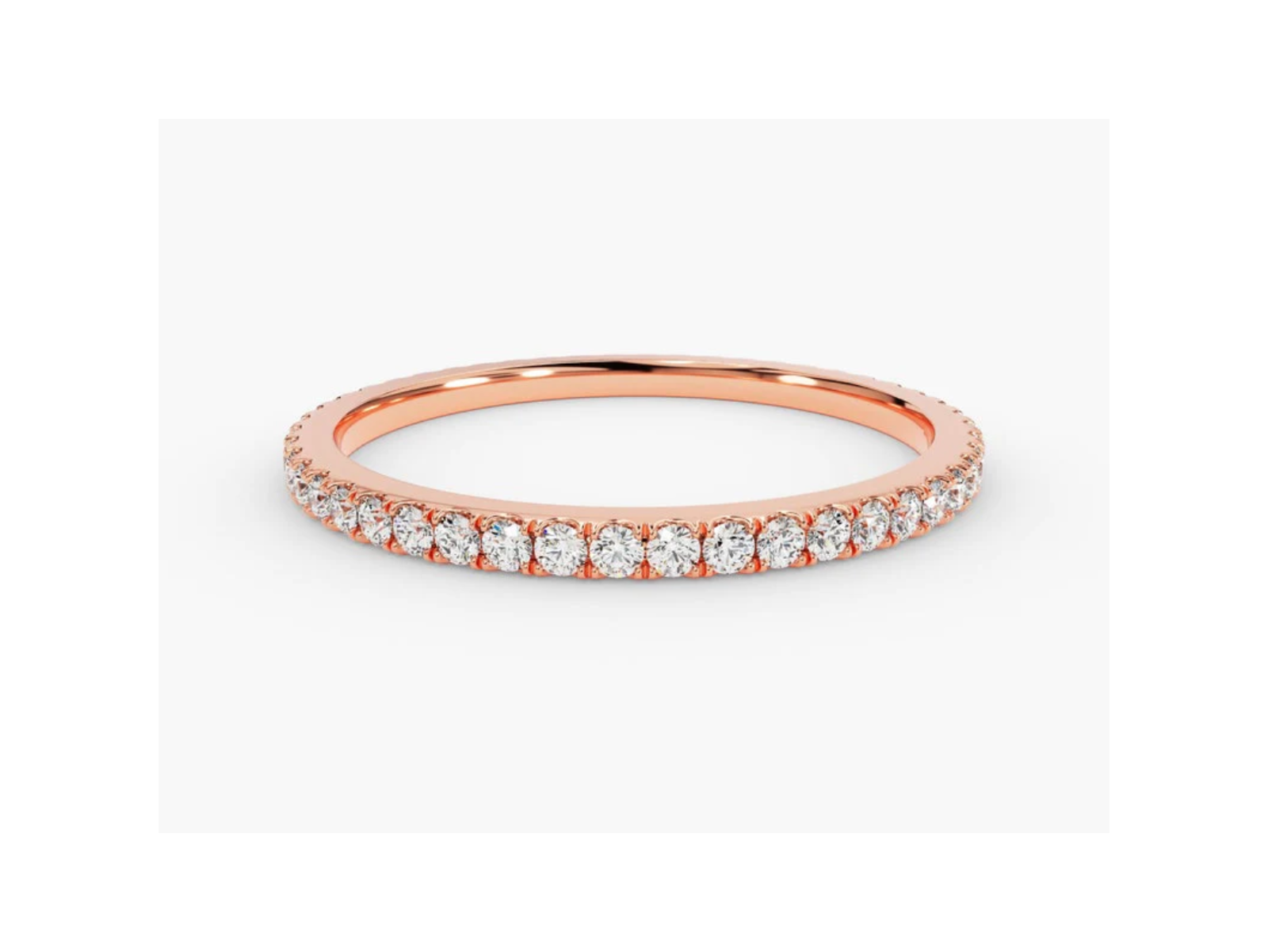 Anel de Ouro 18k Aparador Meia Aliança C/ Diamantes Brilhantes Carl
