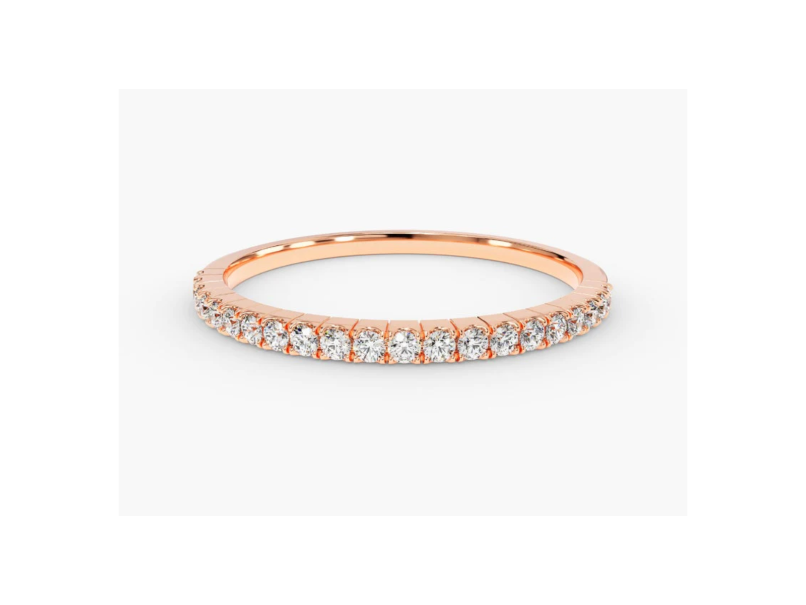 Anel de Ouro 18k Aparador Meia Aliança C/ Diamantes Brilhantes Joana