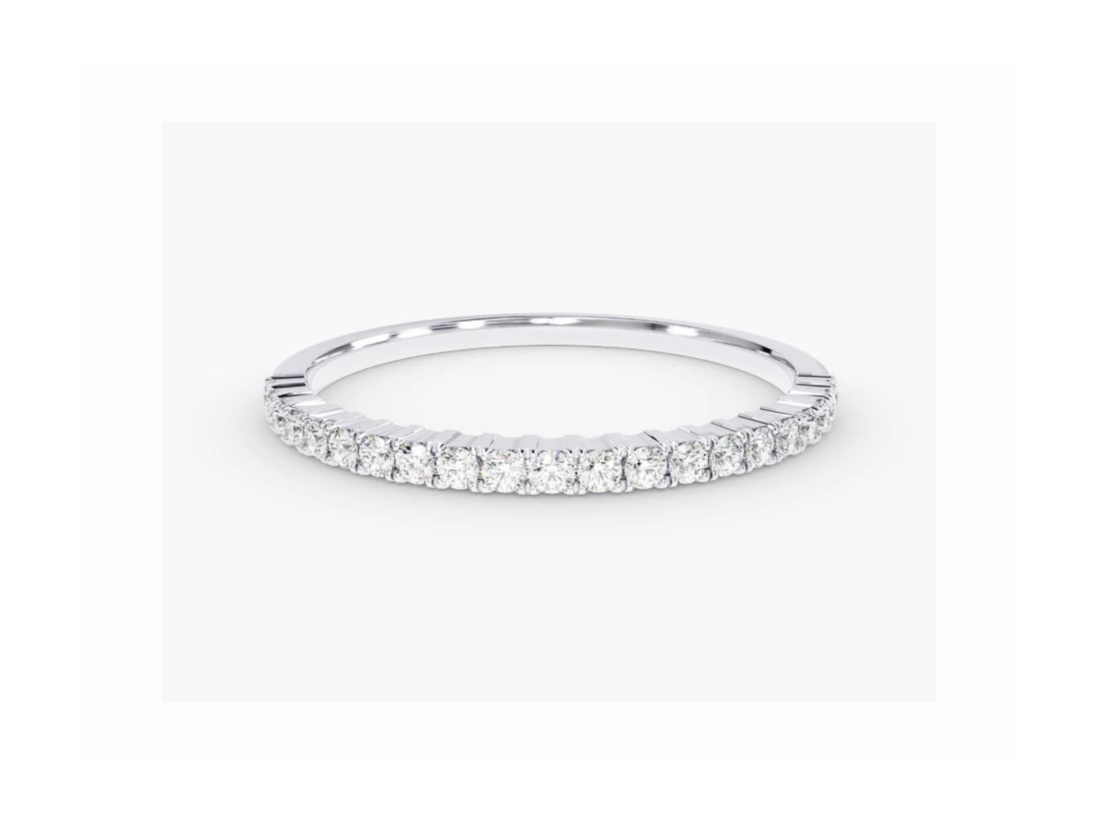 Anel de Ouro 18k Aparador Meia Aliança C/ Diamantes Brilhantes Half