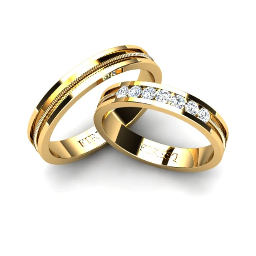 Par de Alianças de Casamento Noivado em Ouro 18k 3.5mm Arlo