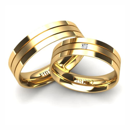 Par de Alianças de Casamento Noivado em Ouro 18k 6mm Varzia