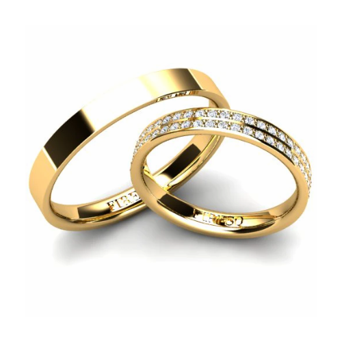 Par de Alianças de Casamento Noivado em Ouro 18k 3mm Strak