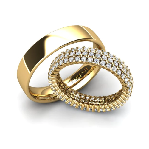 Par de Alianças de Casamento Noivado em Ouro 18k 4mm Sweet
