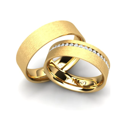 Par de Alianças de Casamento Noivado em Ouro 18k 5.5mm Arlo