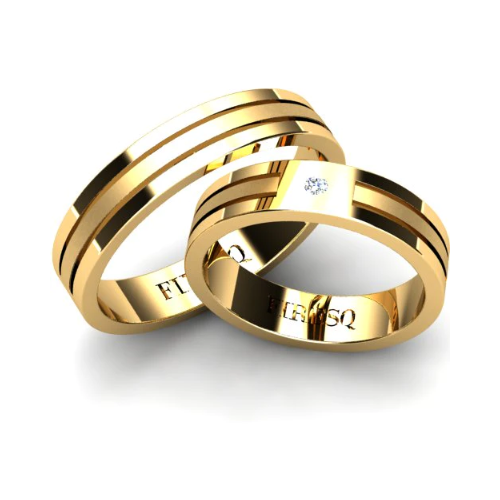 Par de Alianças de Casamento Noivado em Ouro 18k 4.5mm Teews