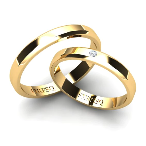Par de Alianças de Casamento Noivado em Ouro 18k 3mm Hals