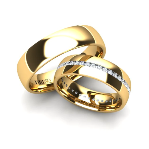 Par de Alianças de Casamento Noivado em Ouro 18k 5mm Varzia