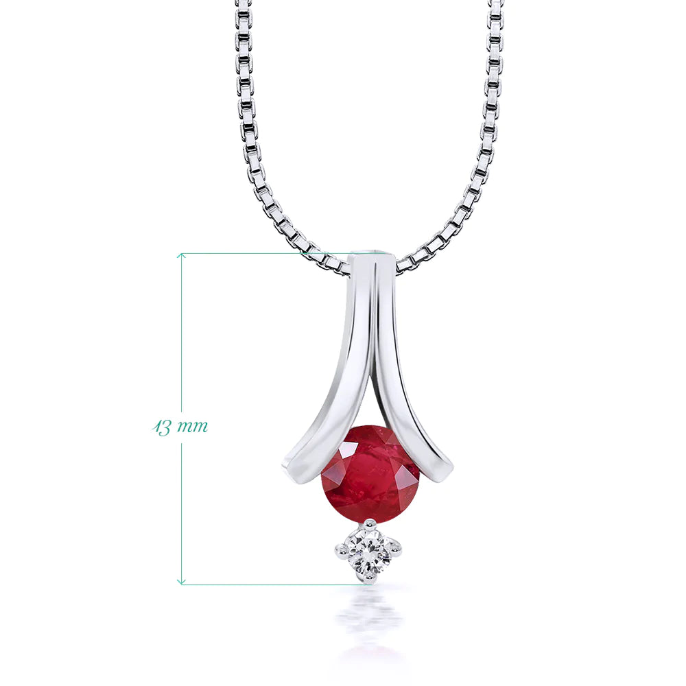 Corrente feminina de ouro 18k diamante e rubi fine