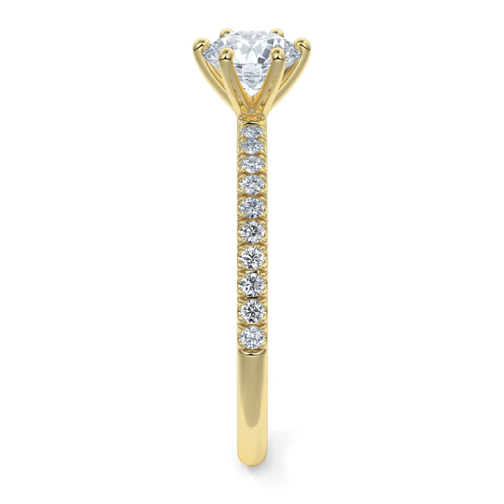 Anel de Noivado Solitario De Diamante Ouro 18k 15 pts Classic