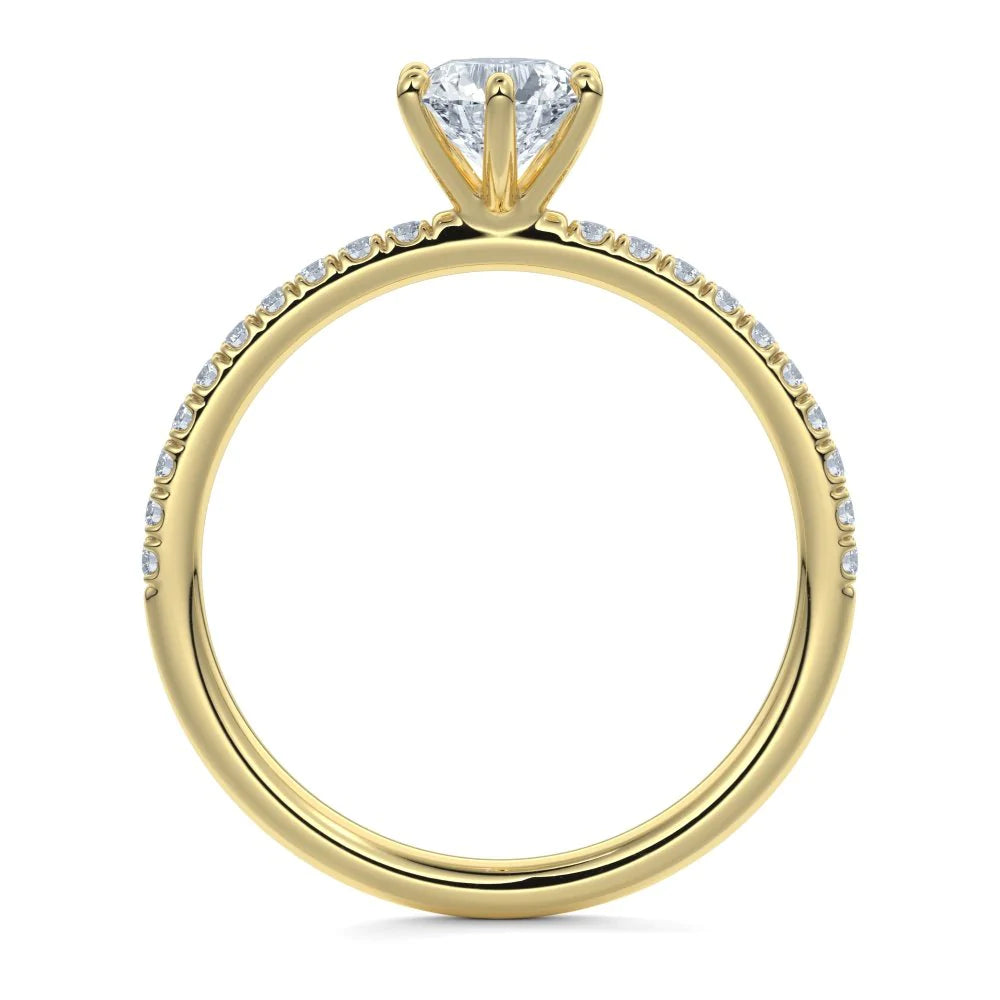 Anel de Noivado Solitario De Diamante Ouro 18k 15 pts Classic