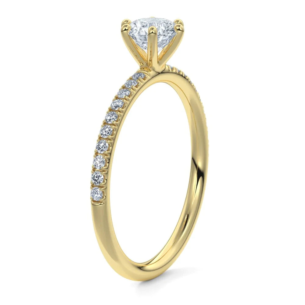 Anel de Noivado Solitario De Diamante Ouro 18k 15 pts Classic
