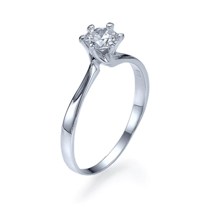 Anel de Noivado Solitario De Diamante Ouro 18k Nery