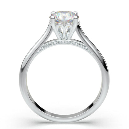 Anel Solitario De Ouro Branco 18k Diamante Brilhante 50pontos