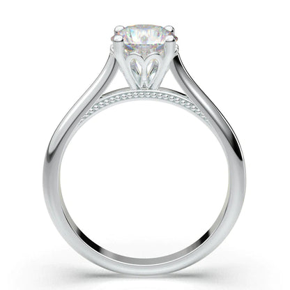 Anel Solitario De Ouro Branco 18k Diamante Brilhante 20pontos