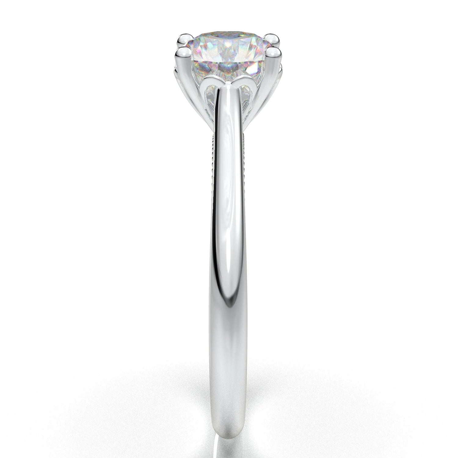 Anel Solitario De Ouro Branco 18k Diamante Brilhante 50pontos