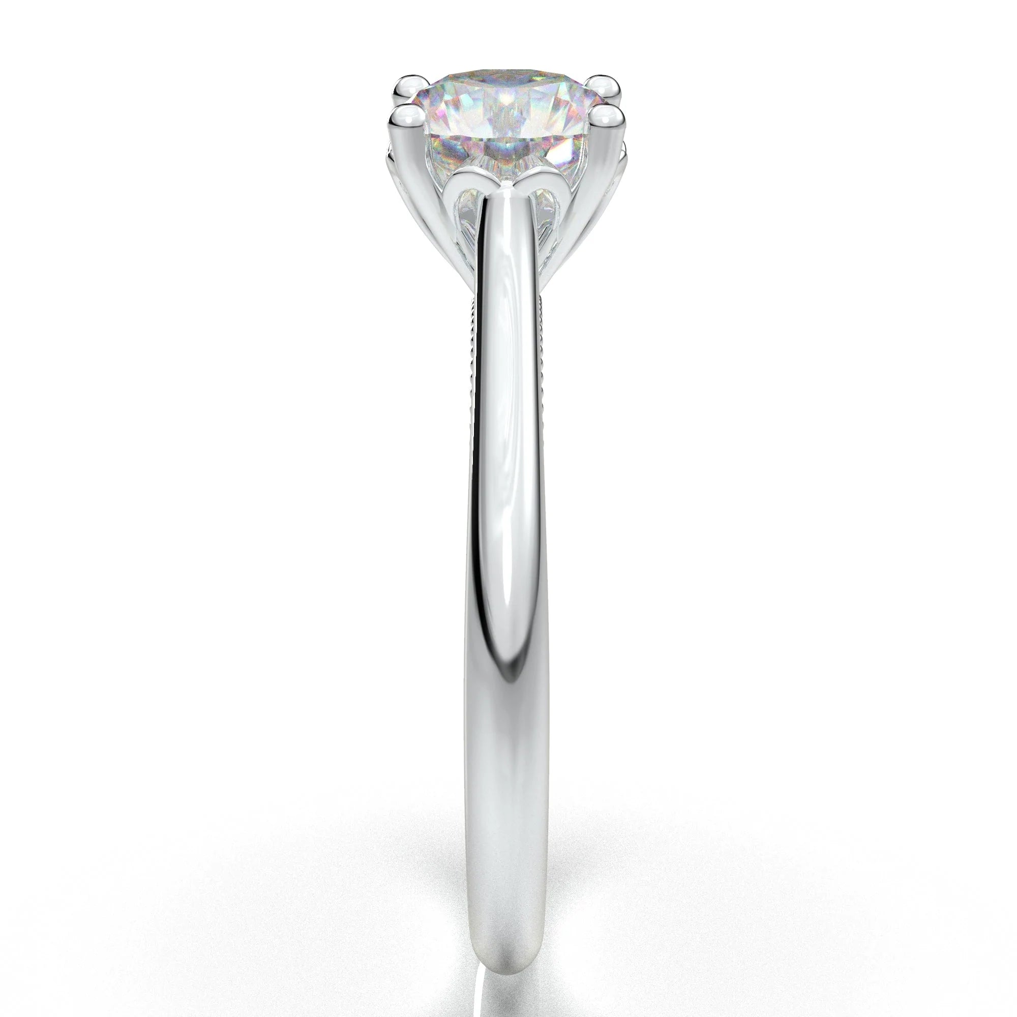 Anel Solitario De Ouro Branco 18k Diamante Brilhante 50pontos