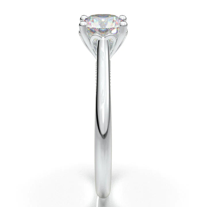 Anel Solitario De Ouro Branco 18k Diamante Brilhante 40pontos