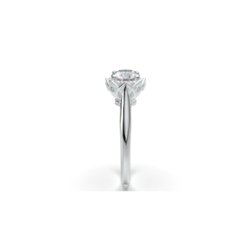 Anel Solitario Coroa De Ouro Branco 18k Diamante Brilhante 20pontos