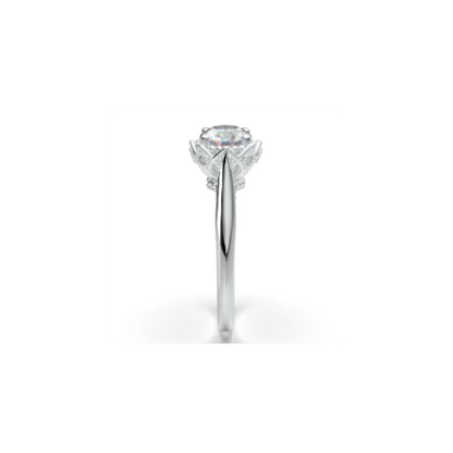 Anel Solitario Coroa De Ouro Branco 18k Diamante Brilhante 20pontos