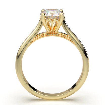 Anel Solitario De Ouro Amarelo 18k Diamante Brilhante 50pontos