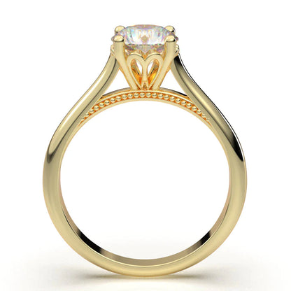 Anel Solitario De Ouro Amarelo 18k Diamante Brilhante 40pontos