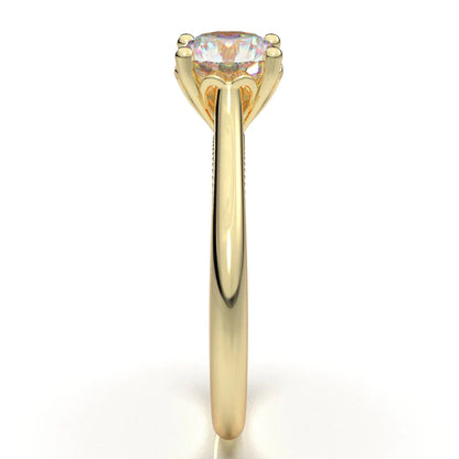 Anel Solitario De Ouro Amarelo 18k Diamante Brilhante 40pontos