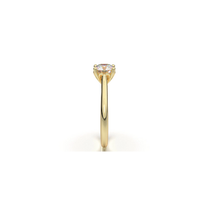 Anel Solitario De Ouro Amarelo 18k Diamante Brilhante 20pontos