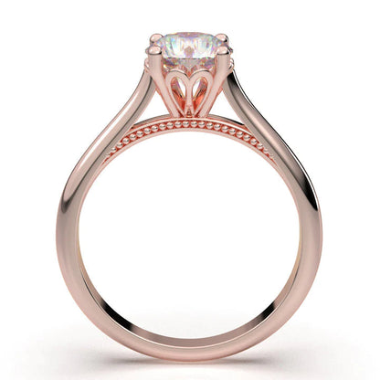 Anel Solitario De Ouro Rose 18k Diamante Brilhante 40pontos