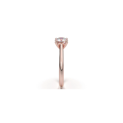 Anel Solitario De Ouro Rose 18k Diamante Brilhante 20pontos