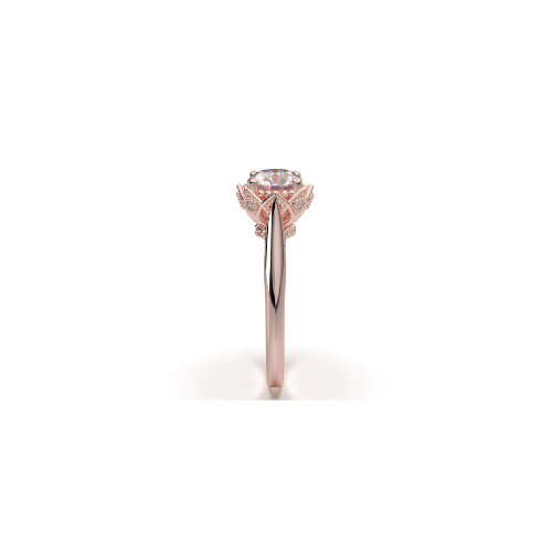 Anel Solitario Coroa De Ouro Rose 18k Diamante Brilhante 20pontos