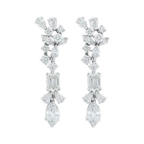 Brinco feminino de ouro 18k diamantes  Luna