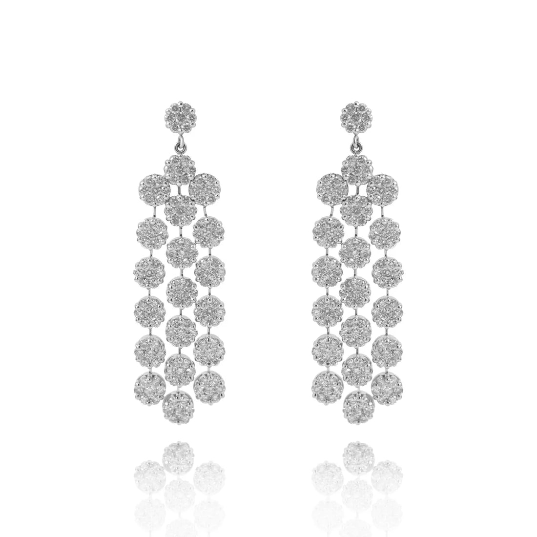 Brinco feminino de ouro 18k diamantes Loren
