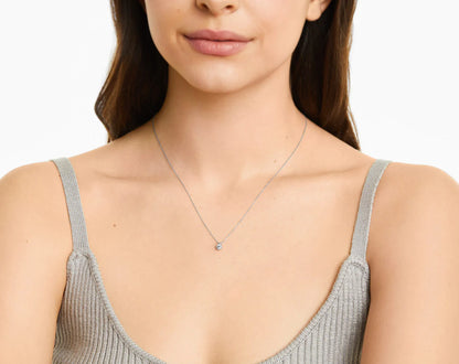 Colar  Feminina Corrente  em Ouro18k Solitario Diamante Luxo Moldura 25 pontos