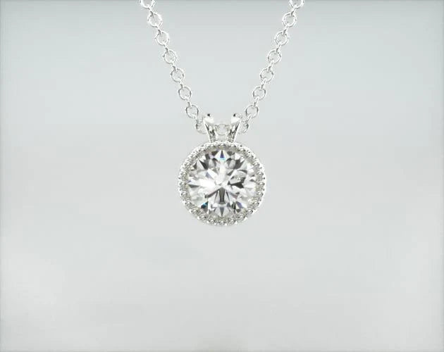 Colar  Feminina Corrente  em Ouro18k Solitario Diamante Luxo Moldura 25 pontos