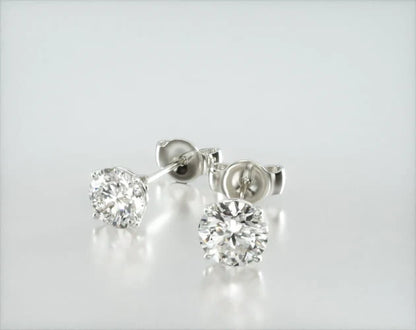 Brinco De Diamante Feminino Ouro 18k Solitario  Brilhante 80 Pts o par