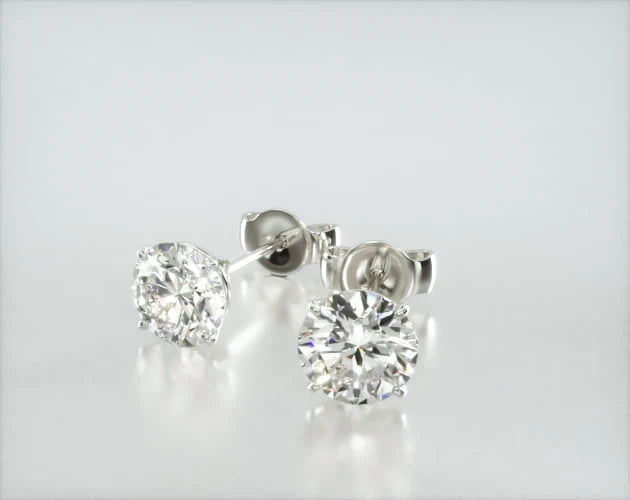 Brinco De Diamante Feminino Ouro 18k Solitario  Brilhante 100 Pts o par