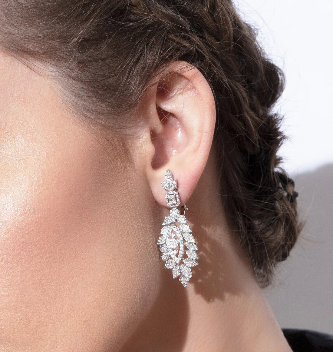 Brinco feminino de ouro 18k diamantes  Miami