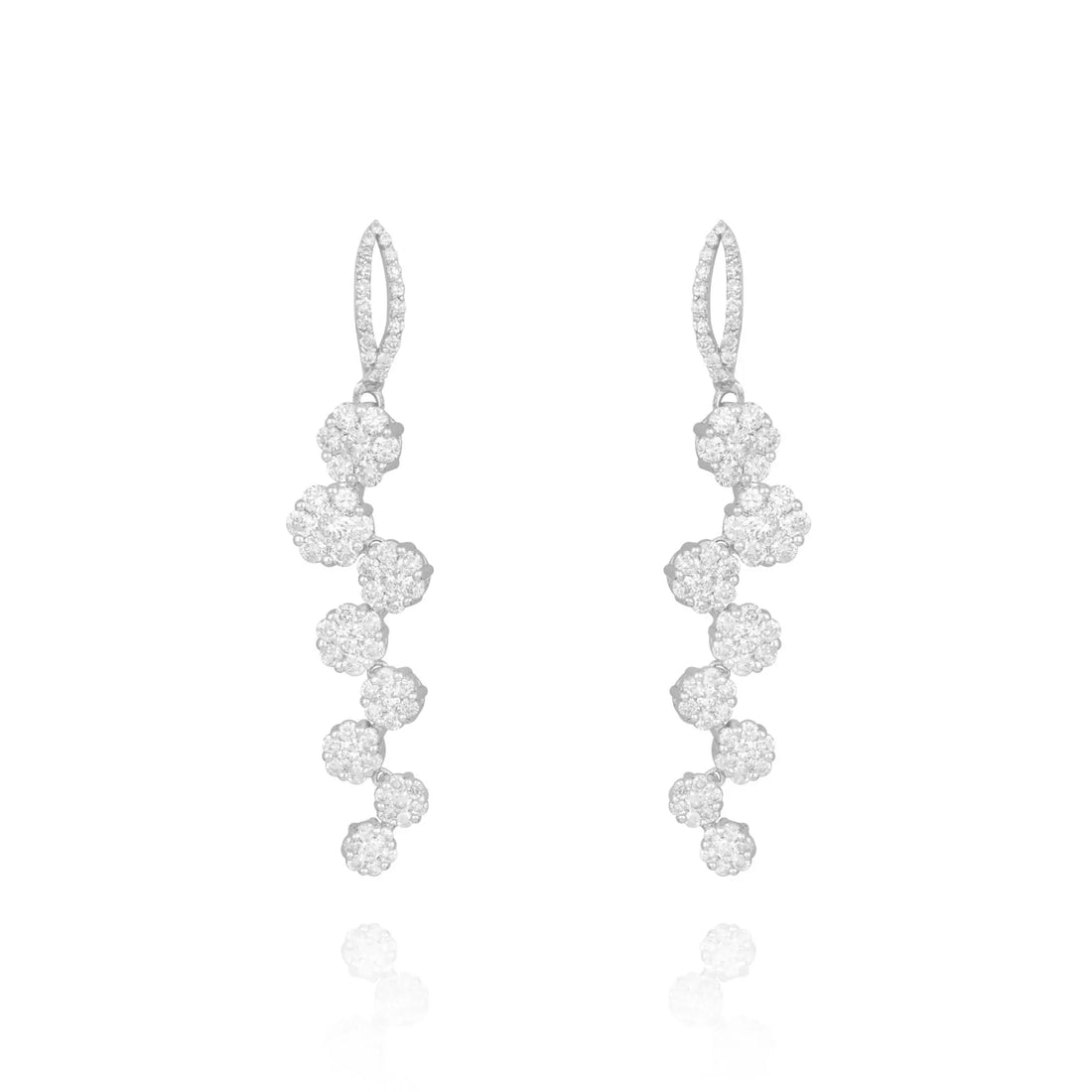 Brinco feminino de ouro 18k diamantes 3 quilates luxo