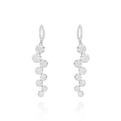 Brinco feminino de ouro 18k diamantes 3 quilates luxo