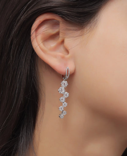 Brinco feminino de ouro 18k diamantes 3 quilates luxo