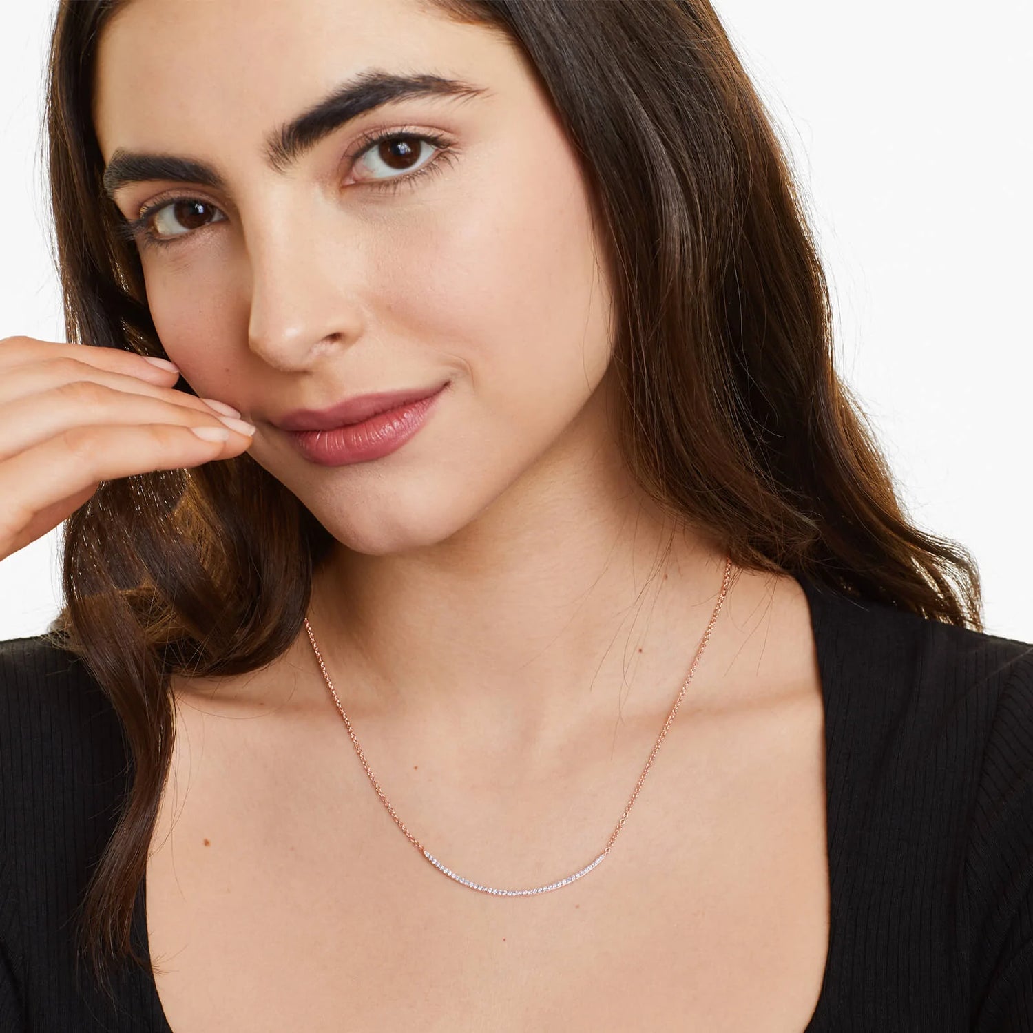 Corrente feminina em Ouro 18k diamantes barra luxo