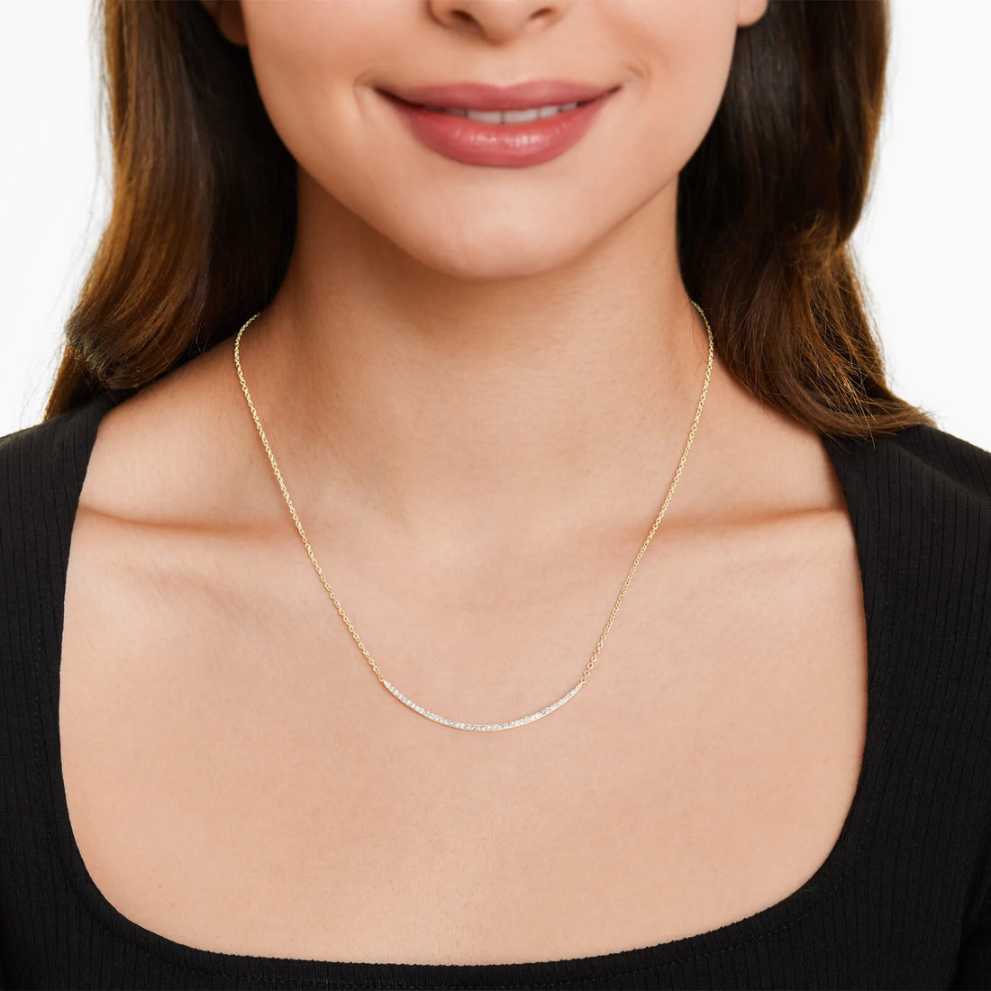 Corrente feminina em Ouro 18k diamantes barra luxo