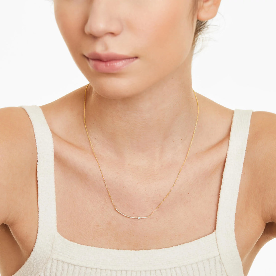 Corrente feminina em Ouro 18k diamantes barra luxo