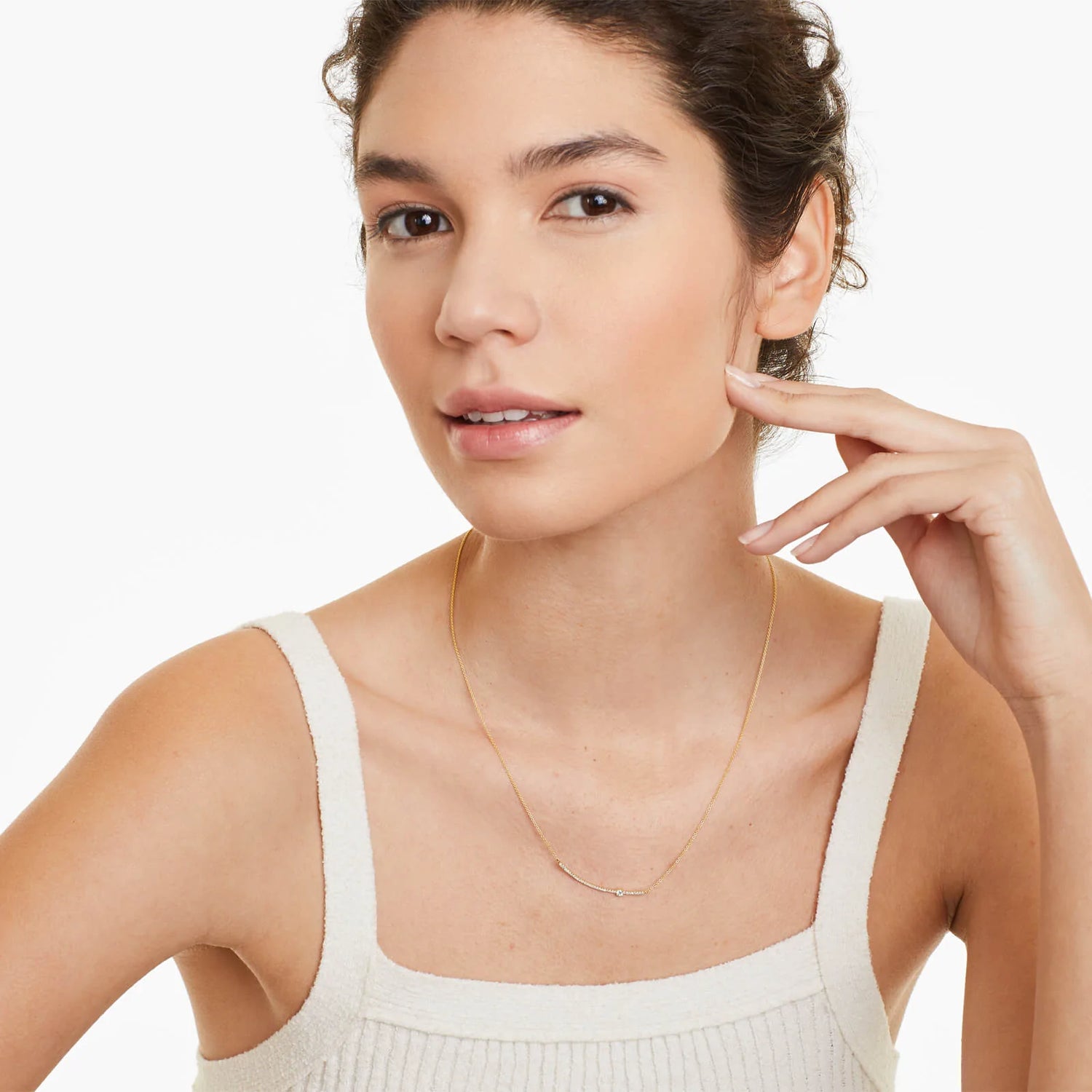 Corrente feminina em Ouro 18k diamantes barra luxo
