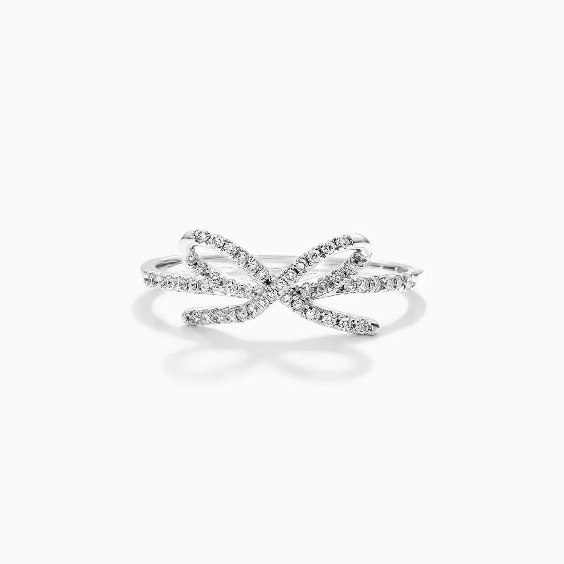 Anel de Laço em Ouro 18k c/ Diamantes Brilhantes De Luxo