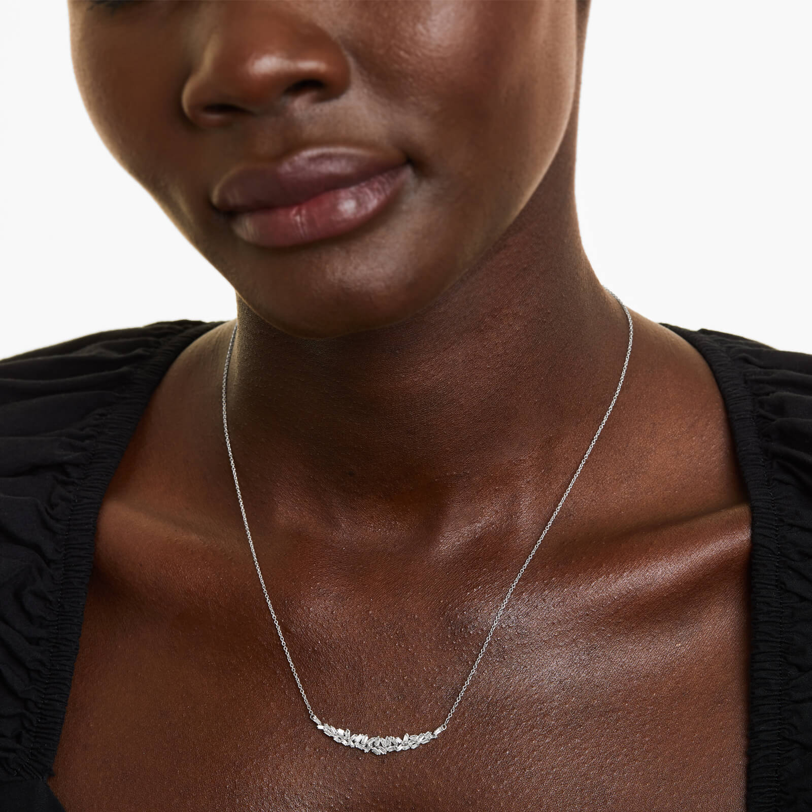 Corrente feminina em Ouro 18k diamantes barra luxo