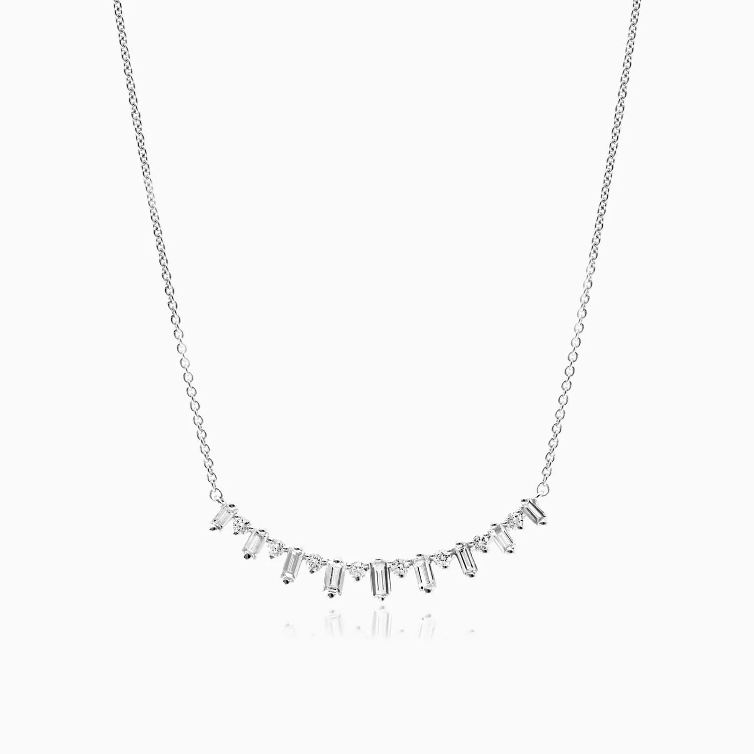 Corrente feminina em Ouro 18k diamantes barra luxo